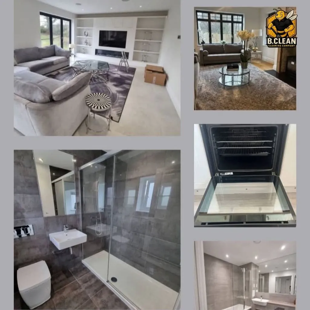 4 images of pristine clean looking rooms. The results after Brennan Budden from Channel 5's Filthy House SOS conducts end of tenancy cleaning in Kent.